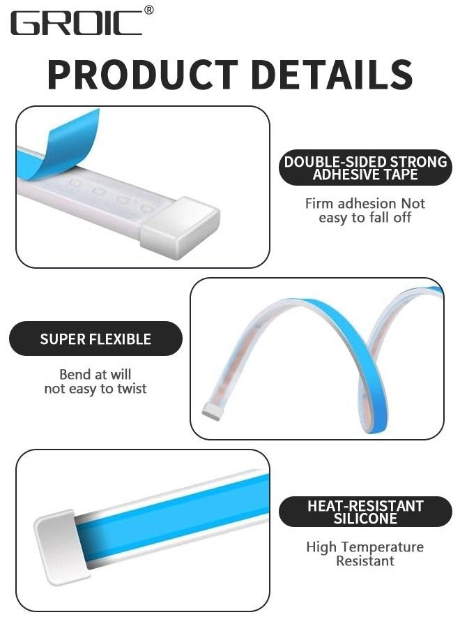GROIC 1.8M Car Hood LED Strip Light, Exterior Car Hood Beam Light Strip,Exterior Car Decoration Accessories, Blue Light Waterproof LED Running Light for Cars, Trucks, SUVs  - Image 5