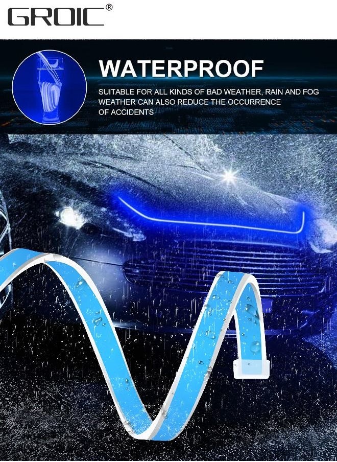 GROIC 1.8M Car Hood LED Strip Light, Exterior Car Hood Beam Light Strip,Exterior Car Decoration Accessories, Blue Light Waterproof LED Running Light for Cars, Trucks, SUVs  - Image 3