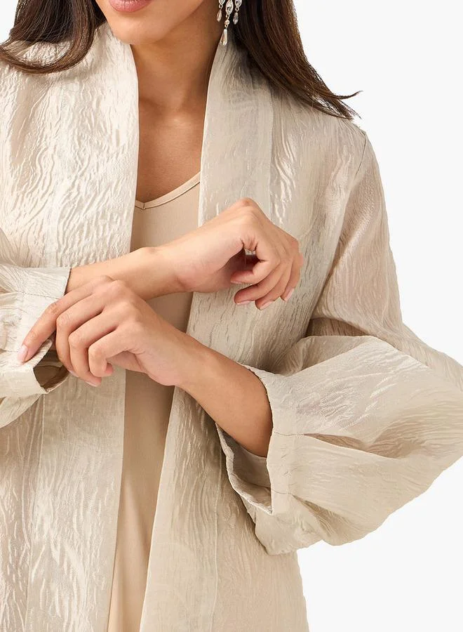 ايكونيك Iconic Longline Textured Open Front Kimono Shrug