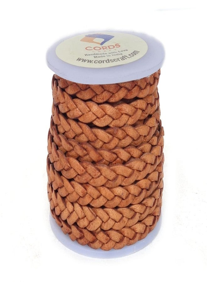 Cords Craft, 5mm 3 Ply Flat Braided Genuine Leather Cord, Braided Leather Cord, Leather Cord, Flat Cords, Brown Color, Hand Braided, Roll of 5 Meters - Image 4