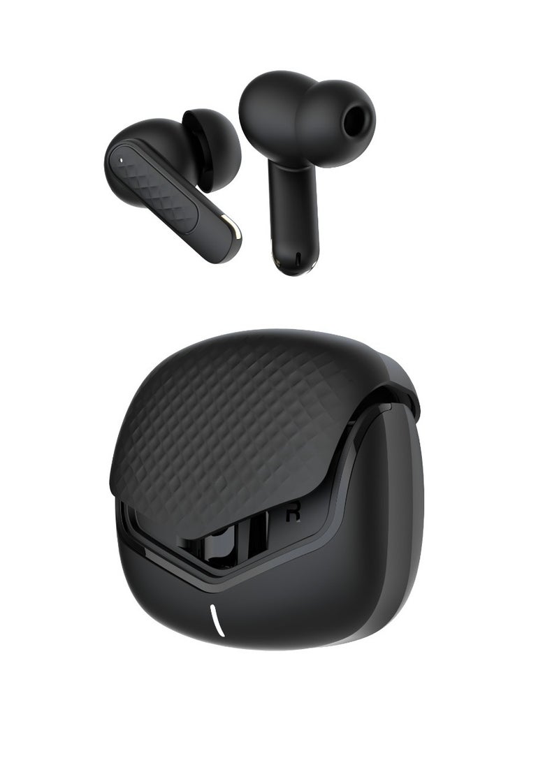 GREEN LION Tune X True Wireless ENC & ANC Earbuds with IPX5 Waterproof and 6 Hours Playtime / Quad-Microphone / In-App Control / Truewireless Headphones / Hands-Free Calling / 500mAh Battery - Black - Image 1