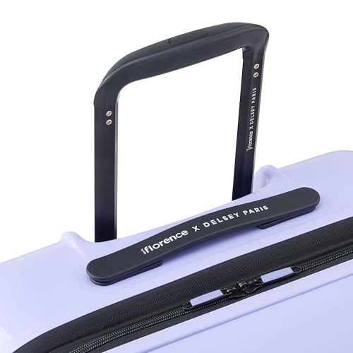 florence by mills Spin Me Away Hardside Expandable Luggage with Spinner Wheels, Lavender, Checked-Medium 24 Inch - Image 3