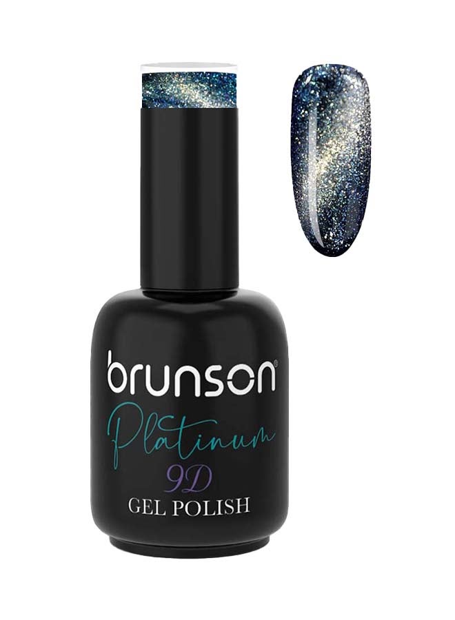 brunson Platinum Cat Eye Shiny Holographic 9D, Glitter Soak Off Gel Nail Polish BSM523 - Image 1