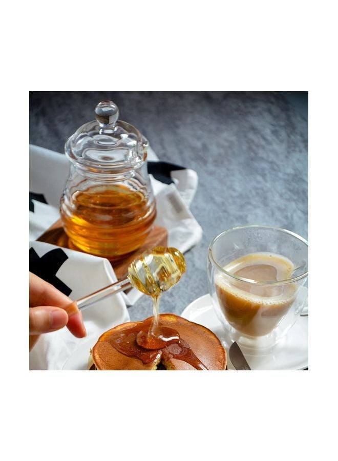 NIBEMINENT Honey Jar With Dipper And Lid Clear 250ml - Image 5