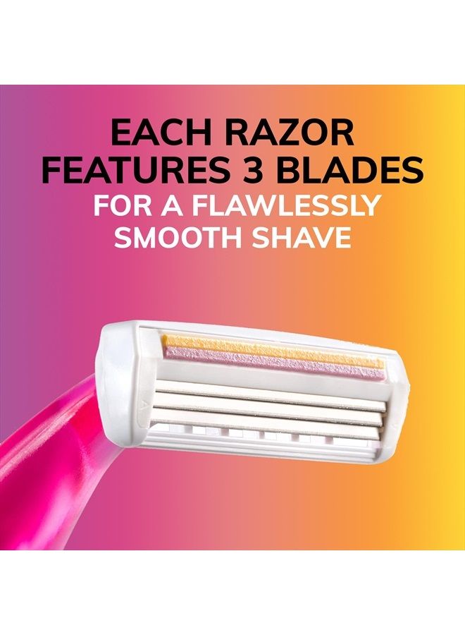 Bic Soleil Smooth Colors Women's Disposable Razors With Aloe Vera and vitamin E Lubricating Strip for Enhanced Glide, With 3 Blades, 14 Count  - Image 5