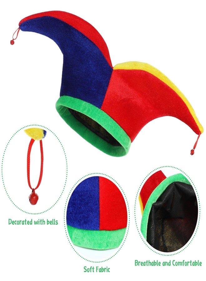 ARTIBETTER Rainbow Jester Hat for Mardi Gras Costume, Funny Festival Parade Carnival Dress up Accessory - Image 5