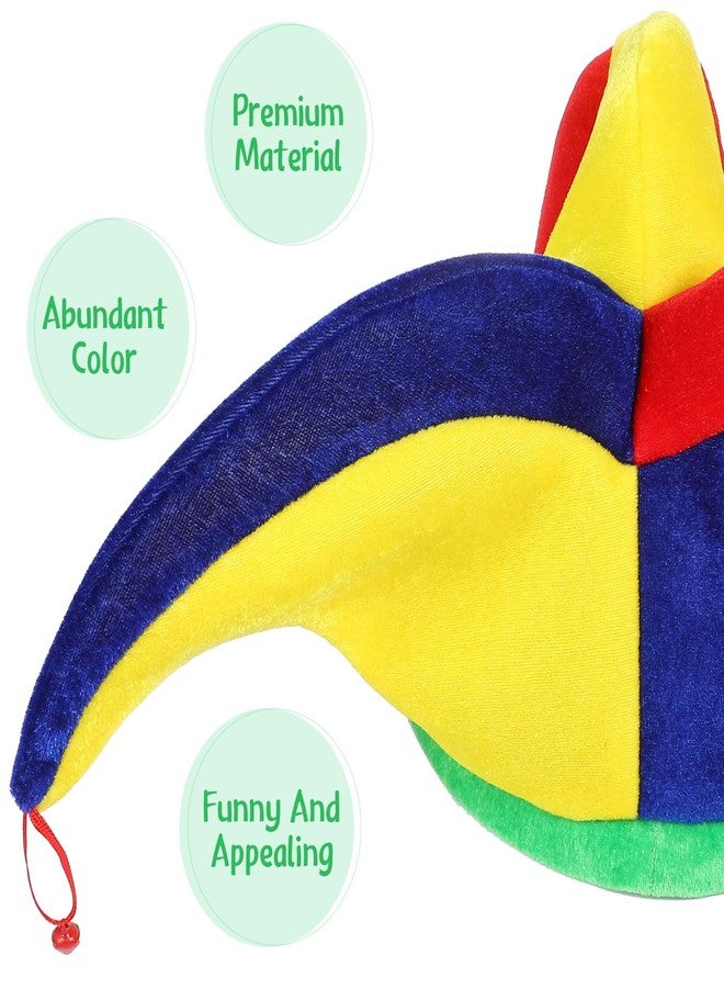 ARTIBETTER Rainbow Jester Hat for Mardi Gras Costume, Funny Festival Parade Carnival Dress up Accessory - Image 4