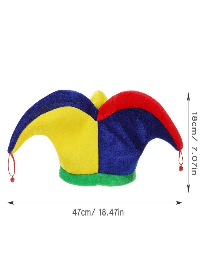ARTIBETTER Rainbow Jester Hat for Mardi Gras Costume, Funny Festival Parade Carnival Dress up Accessory - Image 2