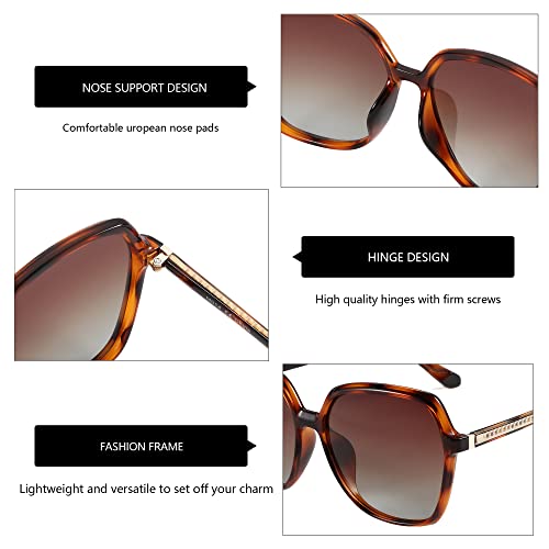 ZENOTTIC Polarized Sunglasses for Women Vintage Oversized Square Sun Glasses Ladies Shades UV400 Protection - Image 5