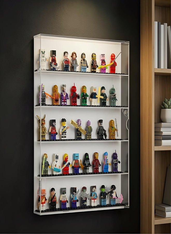 HEKORE Minifigure Display Case for Lego - Acrylic Wall Cabinet, Dust-Proof Building Block Figure Display Box for Collectibles (1, Medium) - Image 2