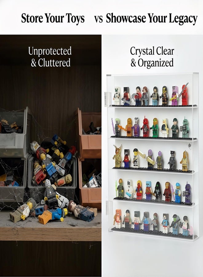 HEKORE Minifigure Display Case for Lego - Acrylic Wall Cabinet, Dust-Proof Building Block Figure Display Box for Collectibles (1, Medium) - Image 4