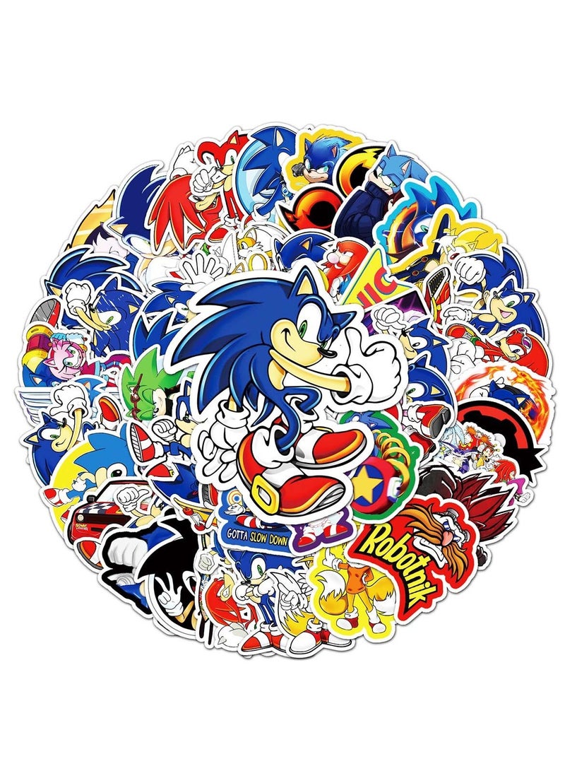 50 Sonic Anime Graffiti Personalized Cartoon DIY Skateboard Suitcase Stickers Waterproof - Image 1