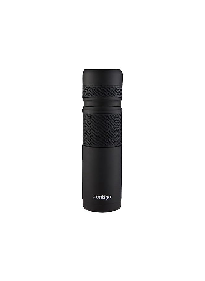 Contigo كوب سفر من الفولاذ المقاوم للصدأ مع غطاء سهل التنظيف من مادة BPA، كوب قهوة مانع للتسرب، أسود غير لامع، 740 مل، 2095794  - Image 4