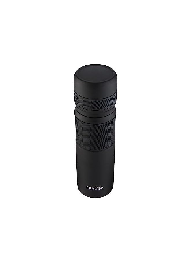 Contigo كوب سفر من الفولاذ المقاوم للصدأ مع غطاء سهل التنظيف من مادة BPA، كوب قهوة مانع للتسرب، أسود غير لامع، 740 مل، 2095794  - Image 3