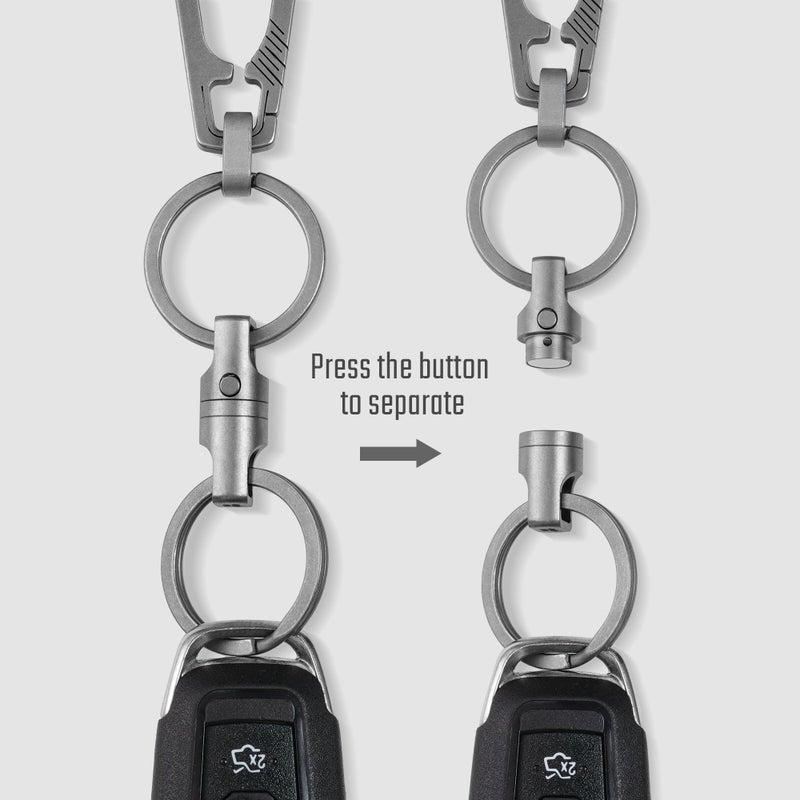 KeyUnity KA45 Titanium Quick Release Keychain, One-Hand Detachable Magnetic Connector for Car Keys, USB Drives, and EDC Gear - Image 2