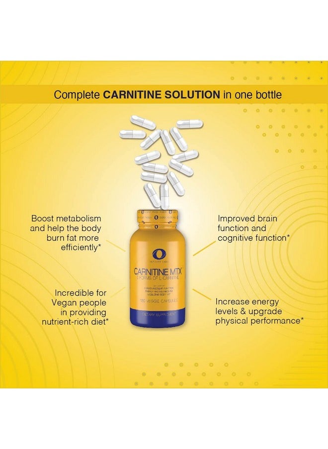 Infinite Labs L Carnitine 1000Mg Mtx - Amino Acid Blend Of Carnitine Fumarate, L-Carnitine L-Tartrate, Acetyl L-Carnitine, L-Carnitine Hcl, L-Carnitine Base 120 Veggie Capsules.  - Image 2