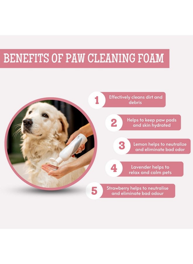 Dog Paw Cleaning Foam With Silicone Brush - (Lavender + Strawberry + Lemon, 150Mleach) | Paw Cleaner For Pet'S Foot/Paw/Claw Scrubber Cleaning | Fortified With Lemon & Aloe Vera Extract - Image 2