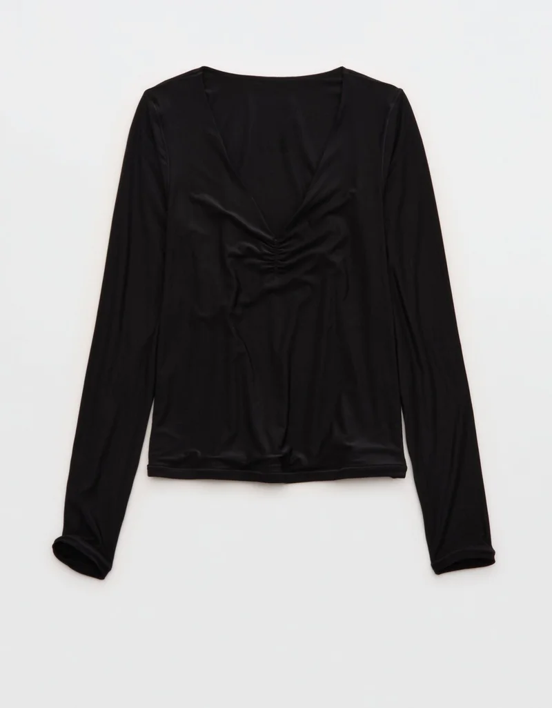 Aerie SMOOTHEZ Long Sleeve Ruched Top
