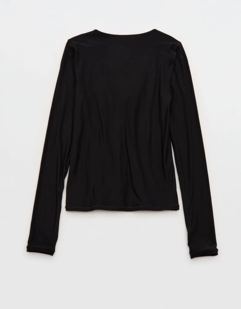 Aerie SMOOTHEZ Long Sleeve Ruched Top
