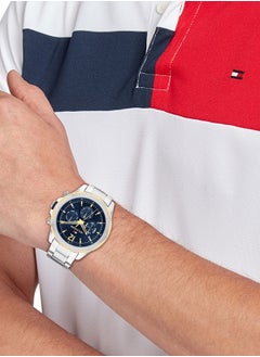 TOMMY HILFIGER ساعة يد رجالية أنالوج دائرية الشكل من الستانلس ستيل بقطر 46 ملم  - Image 4