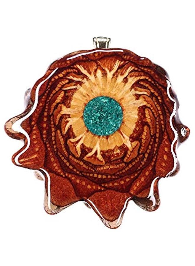 Arabest Glowing Crushed Malachite  Pendant Festival Jewelry For Women For Men Boho Fashion Gypse Gear 100% Natural Sacred Geometry Pinecone with Green Gemstone Necklace - Image 2