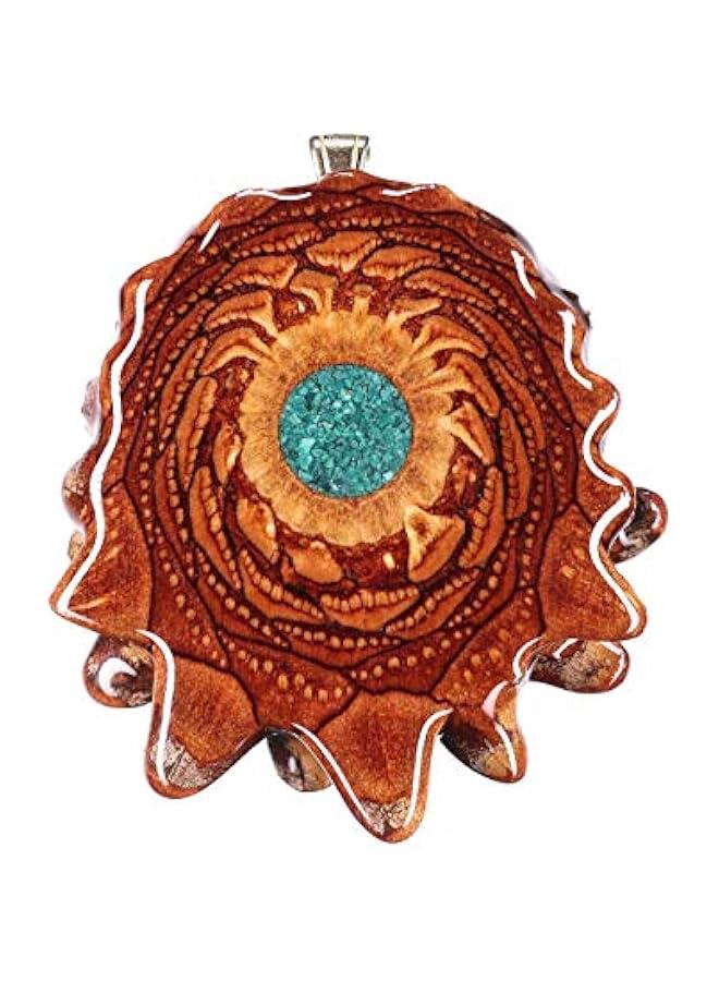 Arabest Glowing Crushed Malachite  Pendant Festival Jewelry For Women For Men Boho Fashion Gypse Gear 100% Natural Sacred Geometry Pinecone with Green Gemstone Necklace - Image 3