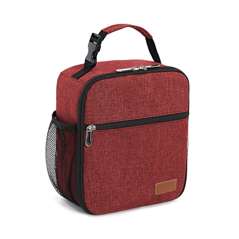 Femuar Lunch Box for Men Women Adults Small Lunch Bag for Office Work Picnic  Reusable Portable Lunchbox Red