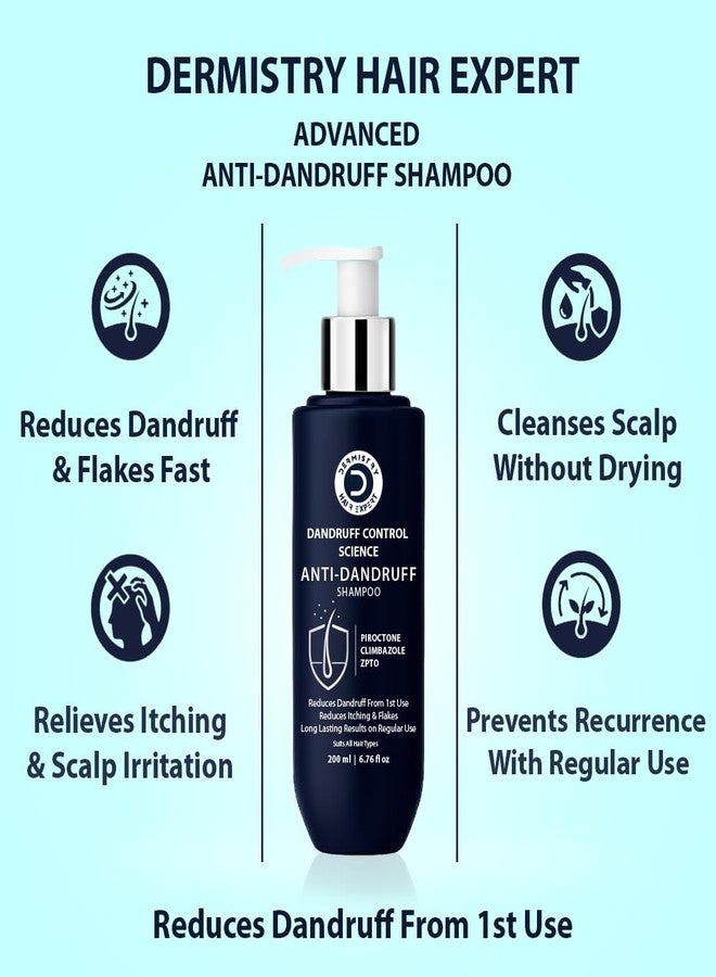 Dermistry Anti-Dandruff Contol Shampoo Mask & Hair Serum Climbazole Piroctone ZPTO for Dryness Flakes Itching Exfoliates Oily Itchy Scalp For Frizzy Curly All Hair Type Men Women 450ML - Image 3