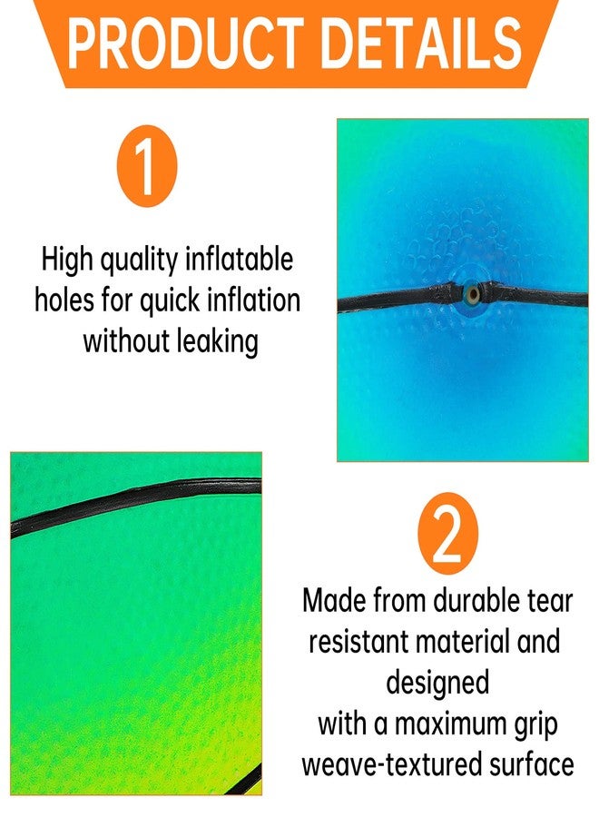 Visen 4Pcs Rainbow Playground Balls for Kids&Adults With 1 Hand Pump,8.5Inch Colorful Rubber Bouncy Balls,Inflatable Multi Colors Kick Balls Handball,Durable Indoor&Outdoor Play Toys (Neon Basketball) - Image 3