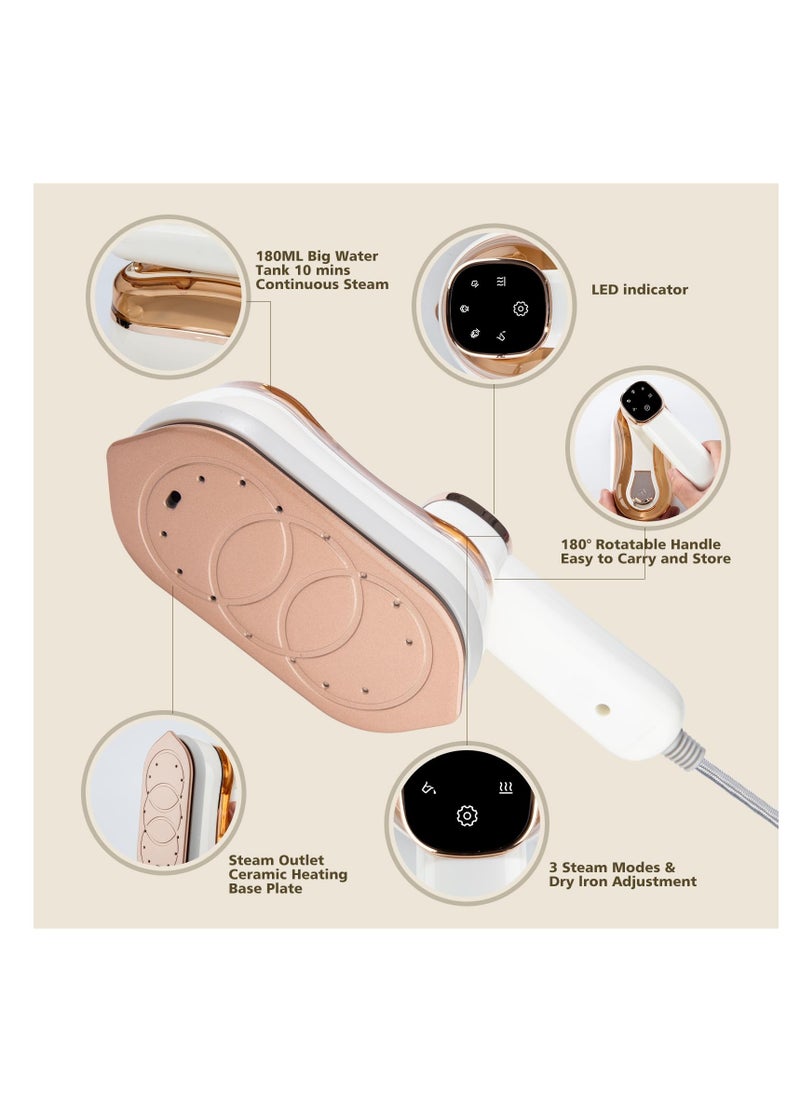 ZLH HITY - Travel Steamer Iron for Clothes, Small Size Portable Steam Iron, Steamer and Iron 2 in 1, Steam Iron Handheld, 3 Seconds Fast Heating, Suitable for Travel,Home and Dorm,Mini Steam Iron - Image 1