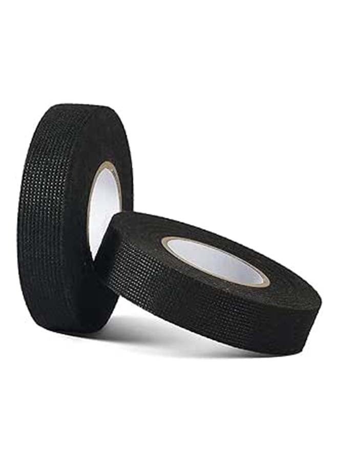 Generic 2 Rolls Wire Loom Harness Tape, Wiring Harness Cloth Tape, Black Adhesive Fabric Tape for Automobile Electrical Insulation Protection Wire harnessing Noise Damping Heat Proof 15 Meter  - Image 1