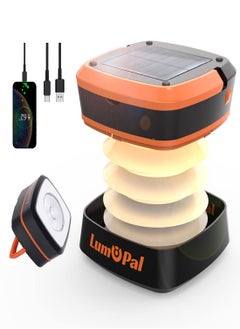 Solar Camping Light, LED Collapsible Solar Lantern Camping, Portable Rechargable USB Solar Lamp IP54 Waterproof Tent Lights for Camping Hiking Tent Garden Patio, Night Light for Emergency Power Outage