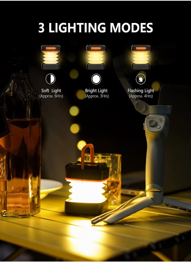 SYOSI - Solar Camping Light, LED Collapsible Solar Lantern Camping, Portable Rechargable USB Solar Lamp IP54 Waterproof Tent Lights for Camping Hiking Tent Garden Patio, Night Light for Emergency Power Outage - Image 1