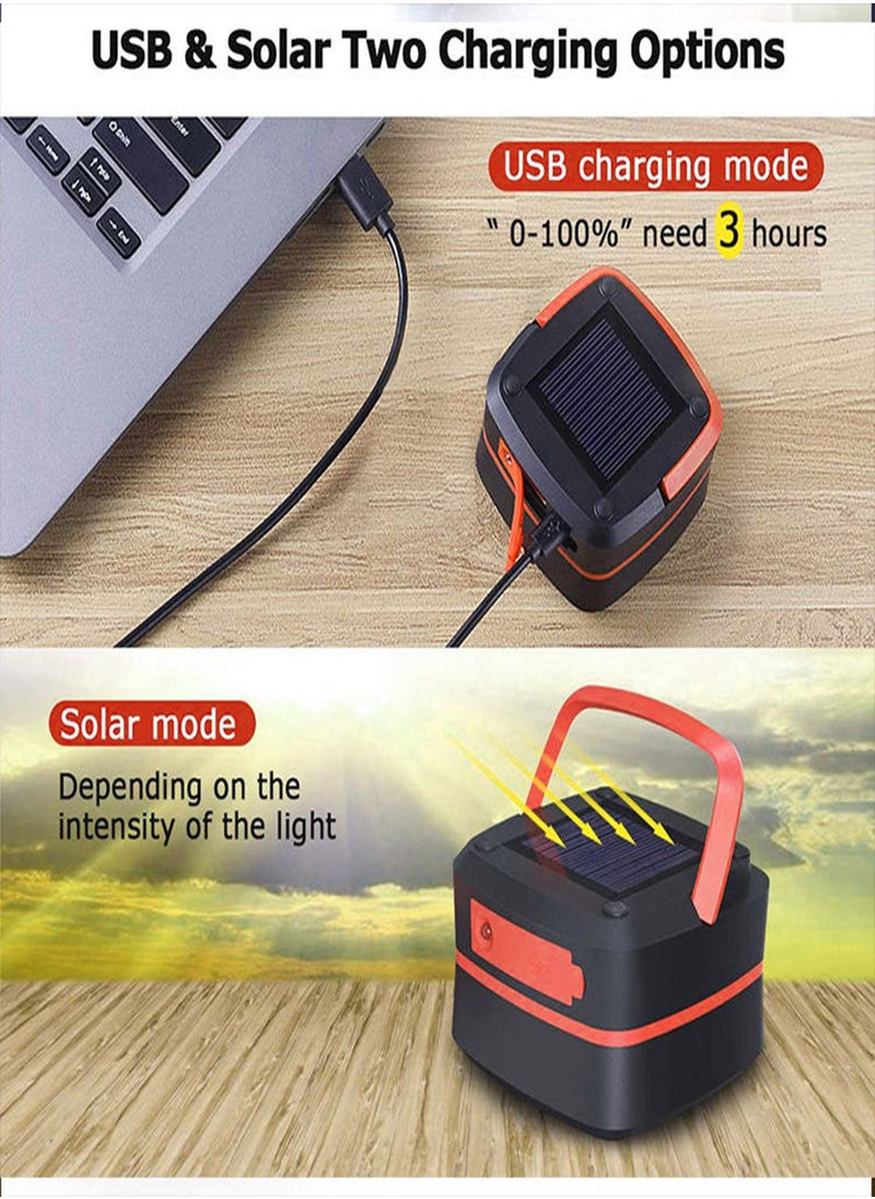 SYOSI - Solar Camping Light, LED Collapsible Solar Lantern Camping, Portable Rechargable USB Solar Lamp IP54 Waterproof Tent Lights for Camping Hiking Tent Garden Patio, Night Light for Emergency Power Outage - Image 1