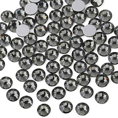 Beadsland 1440pcs Flat Back Crystal Rhinestones Round Gems for Nail Art and Craft Glue Fix,Black Diamond,SS20,4.6-4.8mm - Image 1