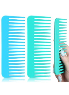 Patelai Large Hair Detangling Comb Wide Tooth Comb For Curly Hair Wet Dry Hair No Handle Detangler Comb Styling Shampoo Comb (Blue Mint)  - Image 1