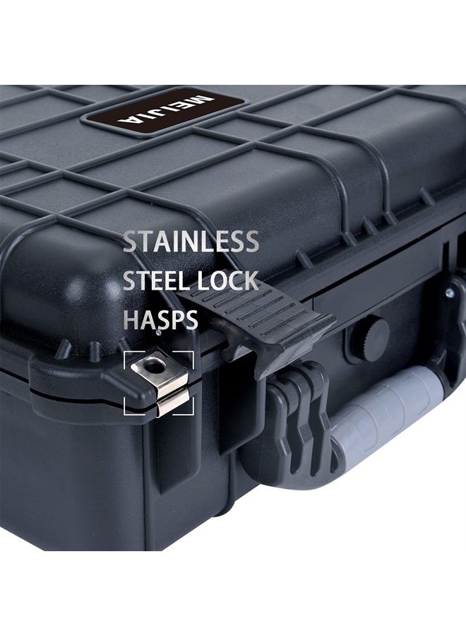 MEIJIA Portable All Weather Waterproof Protective Case,Hard Case,Camera Case With Customized Fit Foam,Fit Use of Drones,Camera,Equipments,Pistols,Elegant Black,13.35 x11.63x5.98inches - Image 2