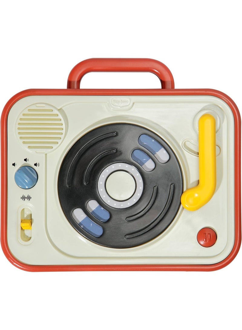 تيني لاف لعبة محطة دي جي تايني لوف روكرز - مجموعة موسيقى الروك | مشغل أسطوانات موسيقي إلكتروني مع 13 لحن روك وأصوات دي جي | لعبة لتنمية المهارات الحركية الدقيقة والحسية للأطفال الصغار من عمر 12 شهرًا فما فوق - Image 1