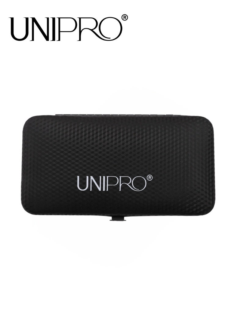 UNIPRO 9-Piece Nail Care Kit – Professional Manicure & Pedicure Set with Black Matte Tools in Red Case - Image 2