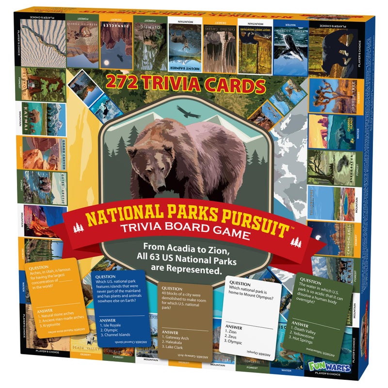Funwares National Parks Pursuit Fun Family Trivia Board Game for Kids and Adults - Image 3