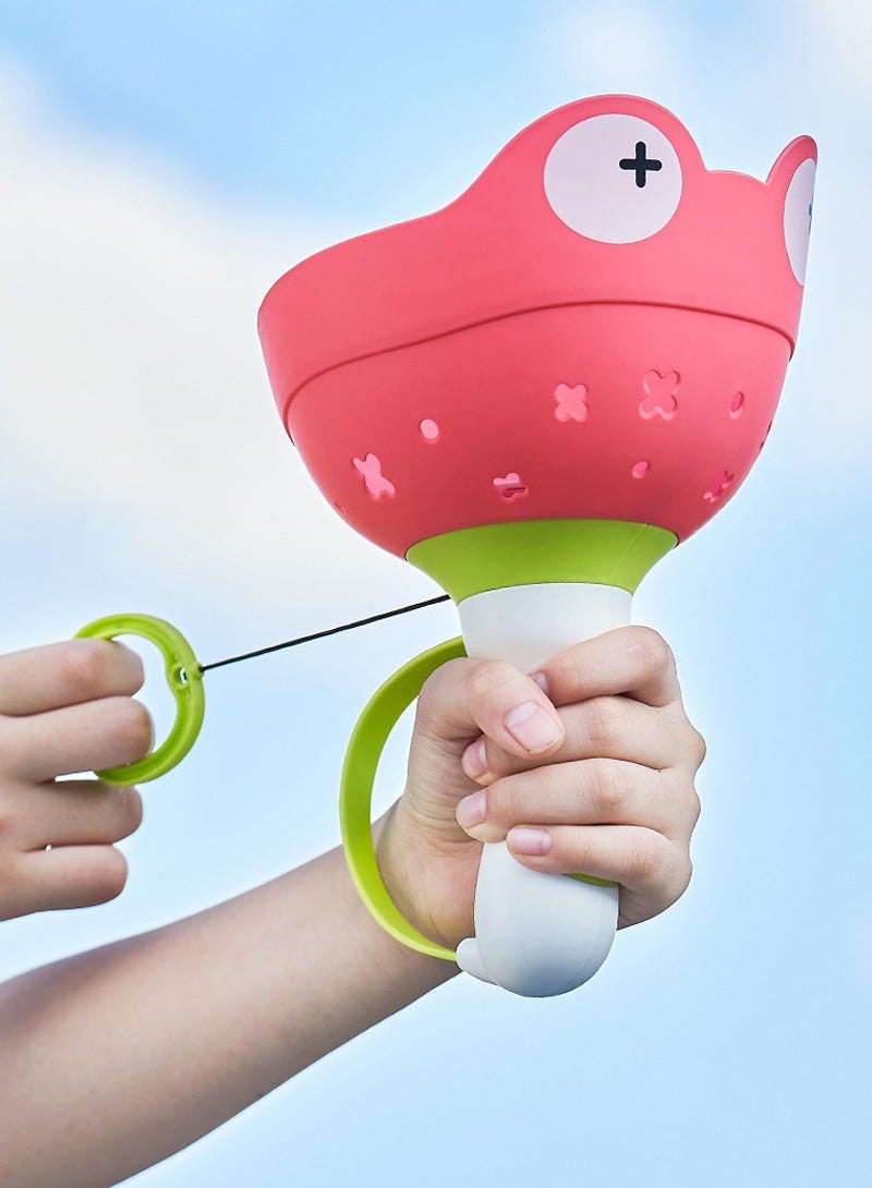 Children's handheld cable throwing frisbee parent-child interactive double ejection outdoor sports toy - Manual capture game - Boys and girls' children's chasing toys - Outdoor fun family game [1 projectile+6 frisbees]  - Image 1