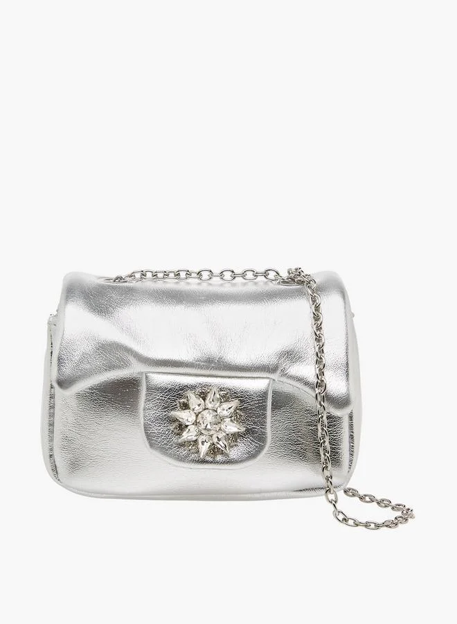 سيليست Embellished Crossbody Bag with Chain Strap Ramadan Collection