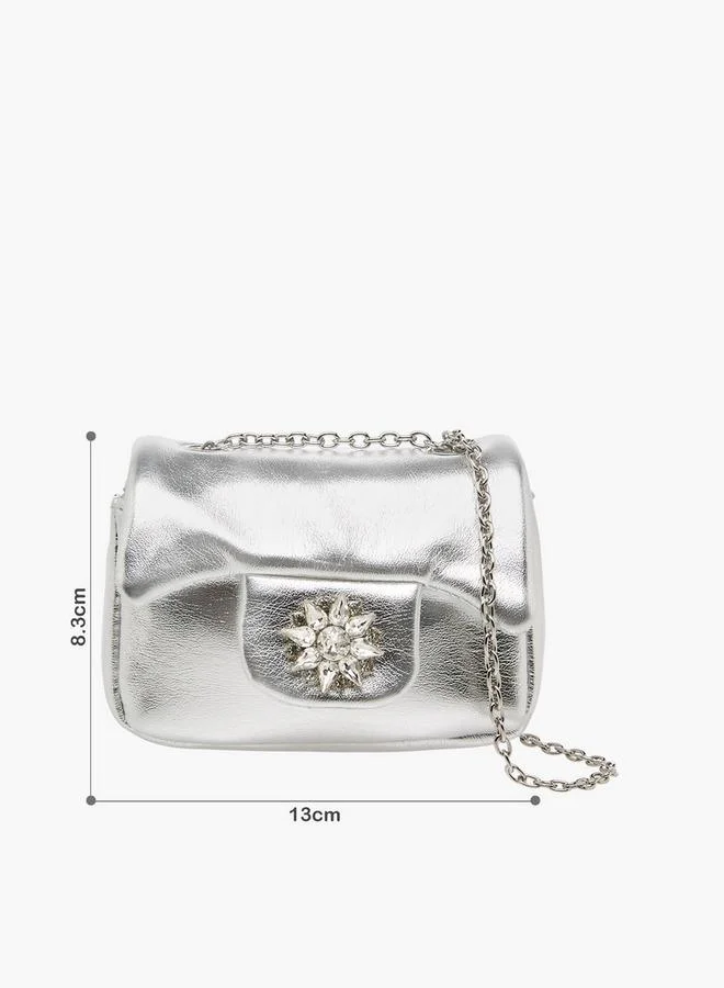 سيليست Embellished Crossbody Bag with Chain Strap Ramadan Collection