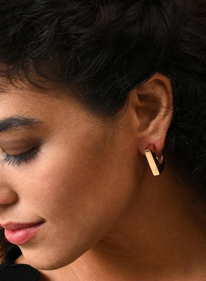 SOHI Contemporary Half Artificial Hoop Earring Jewellery