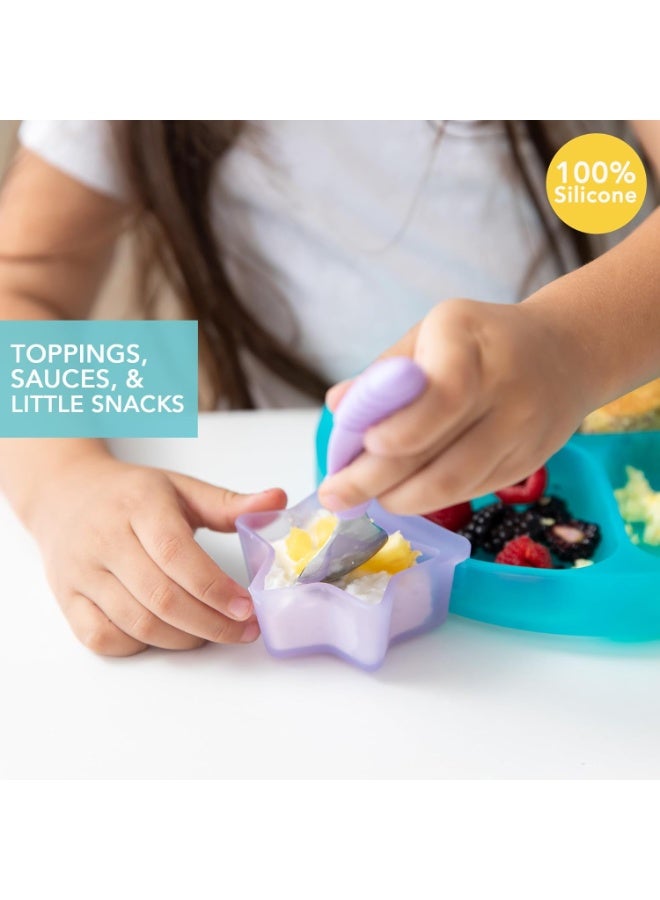 Bumkins Baby Silicone Little Dippers, Attaches to Bowls, Dishes and Plates, Sauce Cup, Holds Condiments, Dip, Puree, Toppings, Baby Led Weaning, Essential Feeding Supplies, Babies 6 Months Up, Prp-Pnk 2pk - Image 2