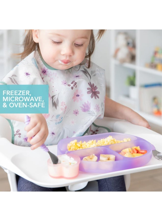 Bumkins Baby Silicone Little Dippers, Attaches to Bowls, Dishes and Plates, Sauce Cup, Holds Condiments, Dip, Puree, Toppings, Baby Led Weaning, Essential Feeding Supplies, Babies 6 Months Up, Prp-Pnk 2pk - Image 3