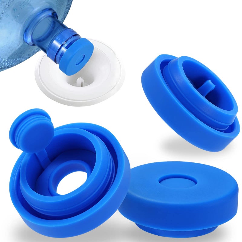 Striludo 3 Packs 5 Gallon Water Jug Cap，Water Jug Plug，Replacement Water Jug Caps,Reusable Silicone No-Spill Jug Lid for 55mm Bottles - Image 1