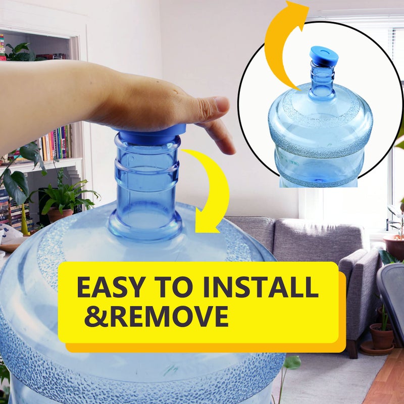 Striludo 3 Packs 5 Gallon Water Jug Cap，Water Jug Plug，Replacement Water Jug Caps,Reusable Silicone No-Spill Jug Lid for 55mm Bottles - Image 5