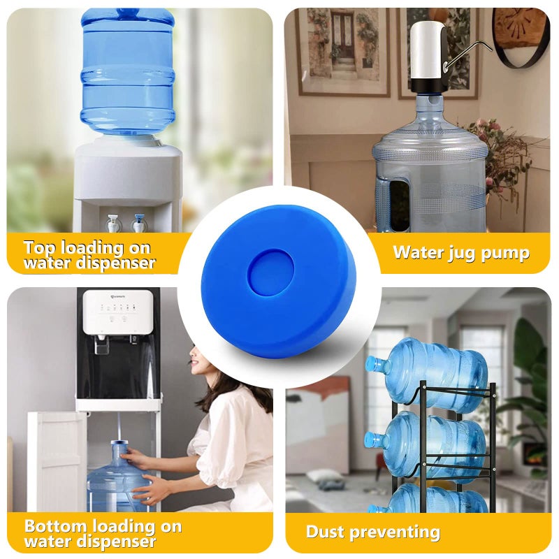 Striludo 3 Packs 5 Gallon Water Jug Cap，Water Jug Plug，Replacement Water Jug Caps,Reusable Silicone No-Spill Jug Lid for 55mm Bottles - Image 2