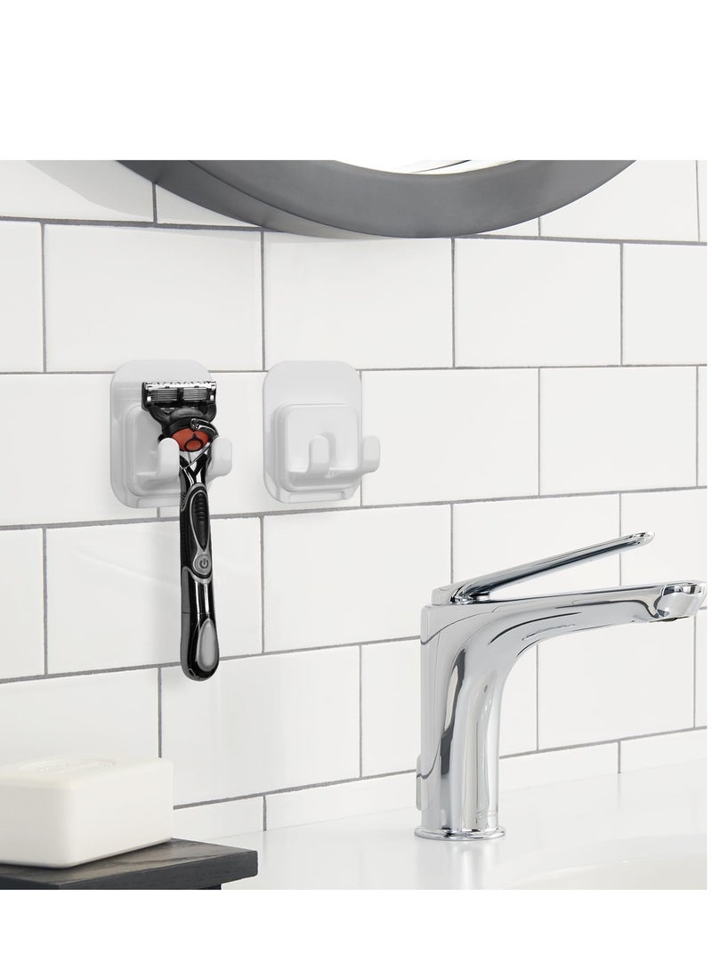 خطاف حامل ماكينة الحلاقة، 2 عبوة ذاتية اللصق لحامل ماكينة الحلاقة في الحمام، شماعات الحمام المعلقة، لماكينة الحلاقة في الحمام والمطبخ متوافقة مع شفرة الفايكنج زعيم، ميركور كلاسيك MK-23C - Image 4